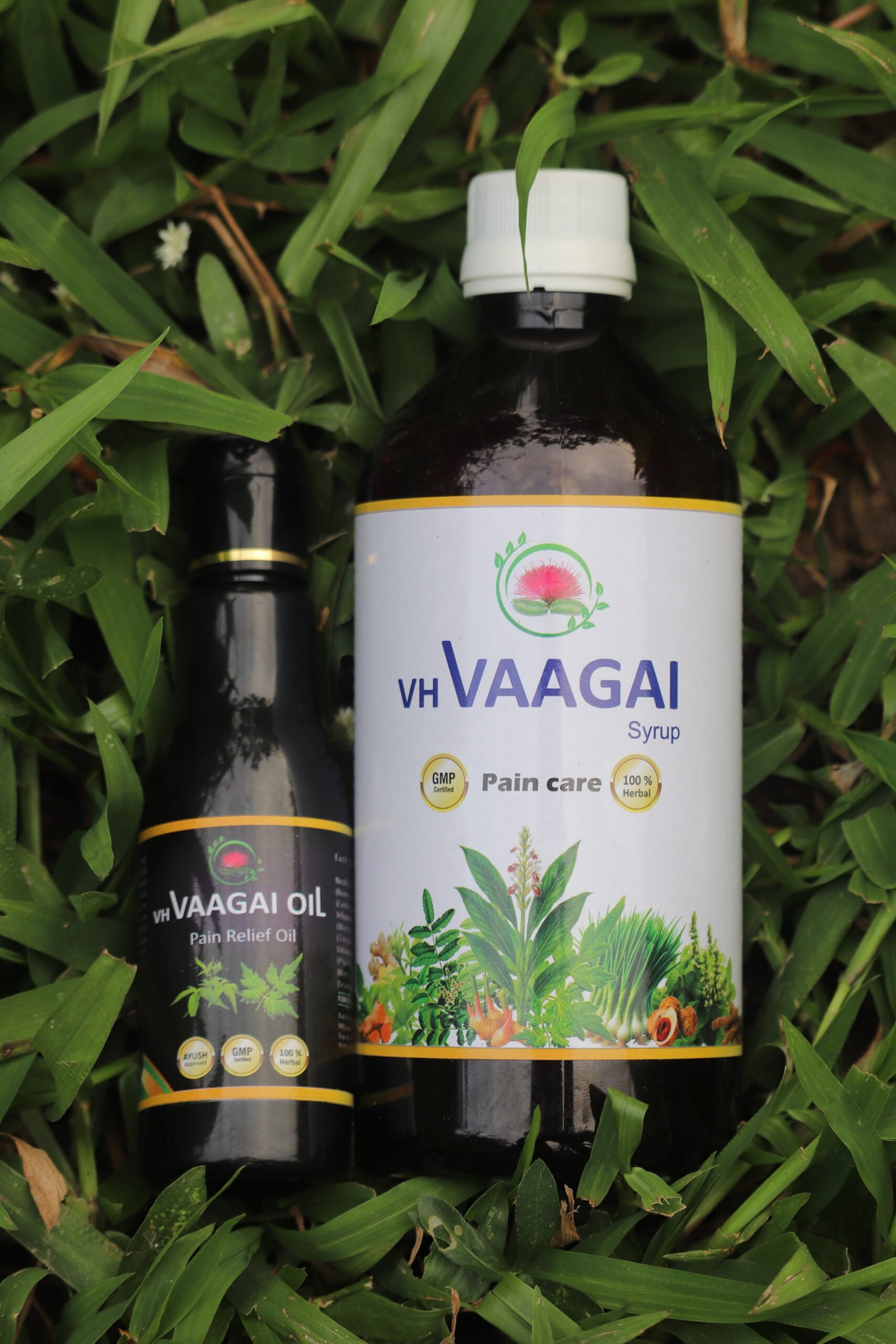 Sample pack for வலி, வீக்கம், தசைப்பிடிப்பு, neck, shoulder, back, hip, leg pains, etc... 100 ml vaagai oil + 450 ml pain care சத்து Juice - Image 2