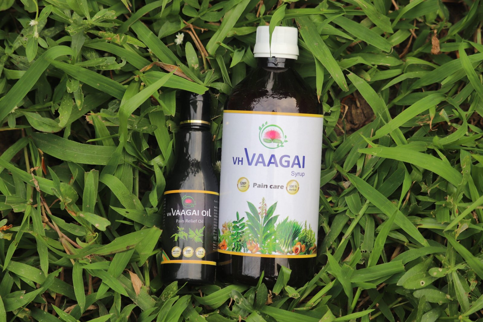 Sample pack for வலி, வீக்கம், தசைப்பிடிப்பு, neck, shoulder, back, hip, leg pains, etc... 100 ml vaagai oil + 450 ml pain care சத்து Juice